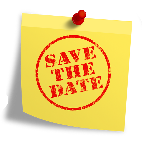 gelbes Post it mit roter Aufschrift: Save the  Date